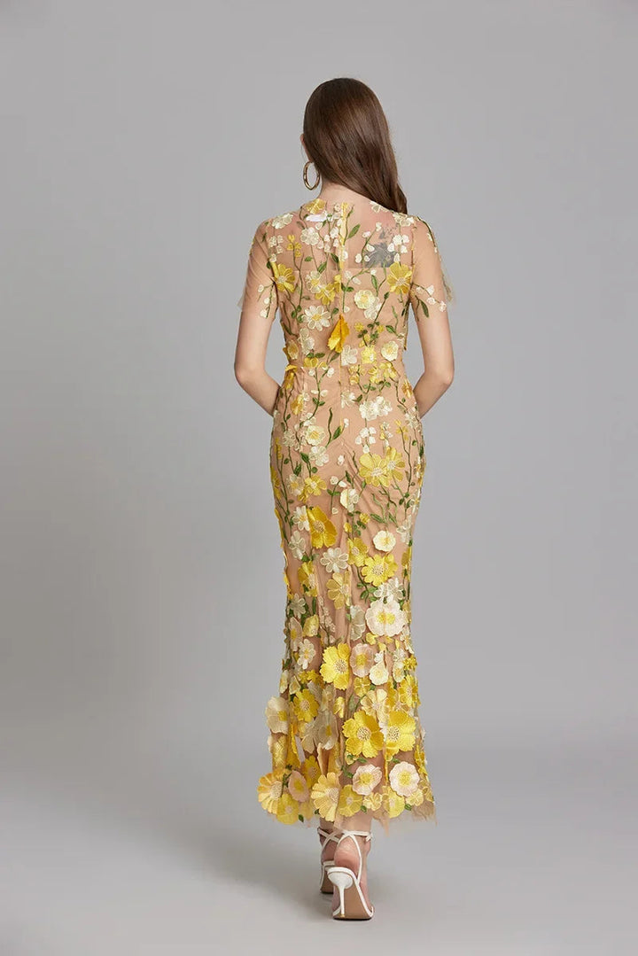 Women's Floral Mermaid Evening Gown