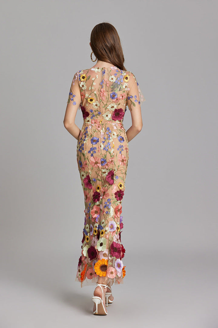 Women's Floral Mermaid Evening Gown