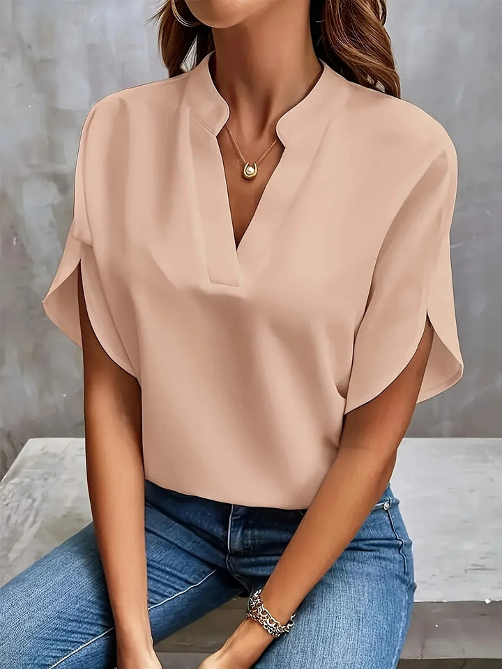 Women's V-Neck Cap Sleeve Blouse