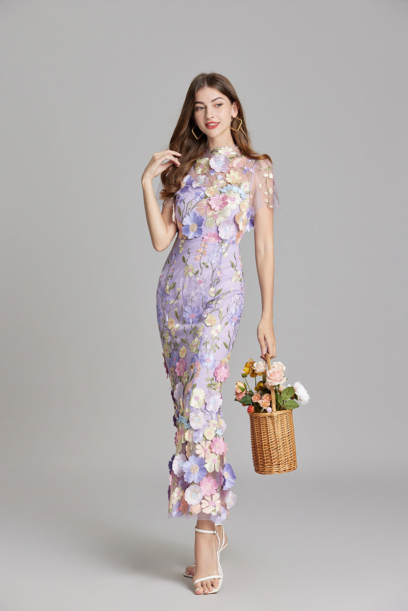 Women's Floral Mermaid Evening Gown