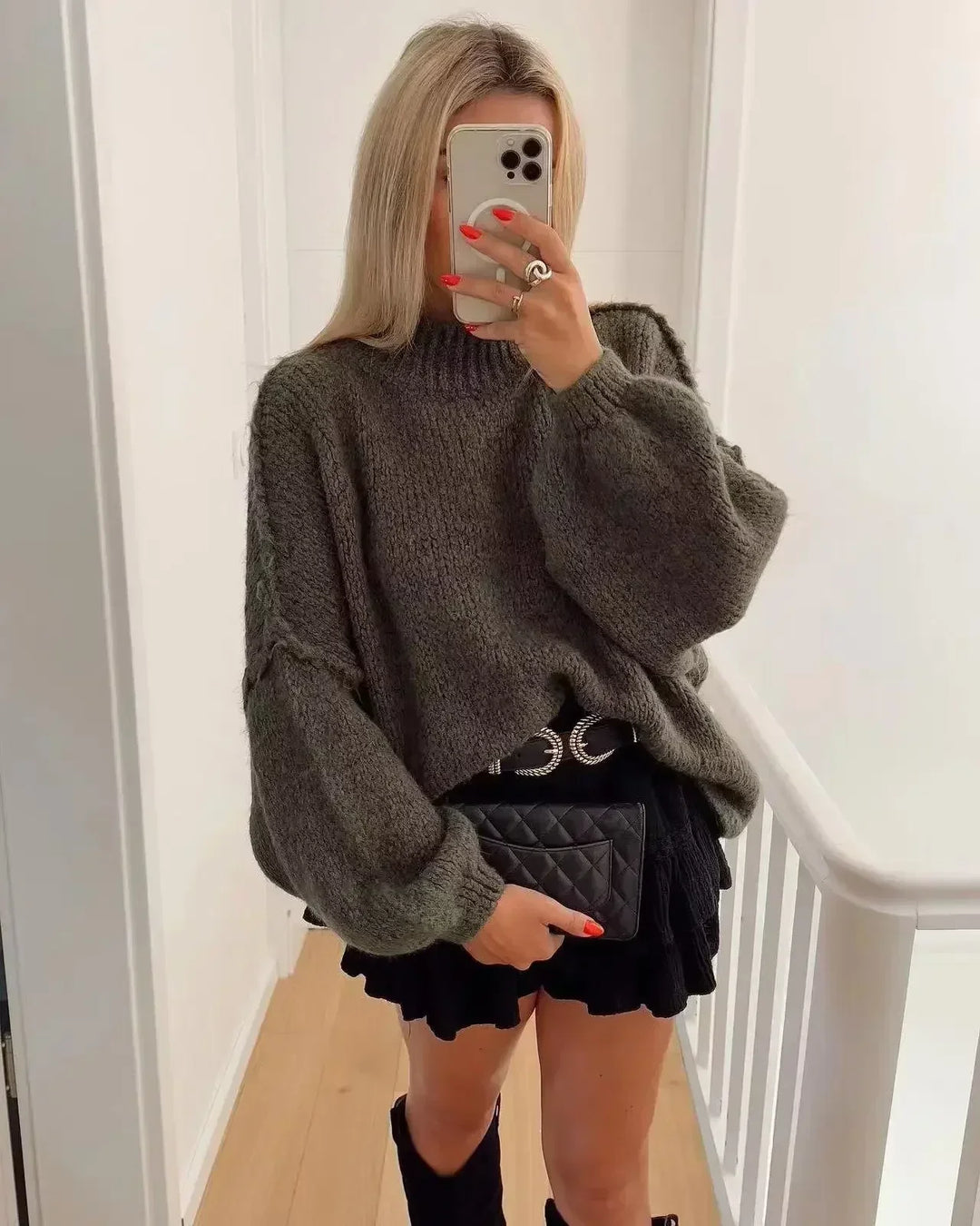 Orla | Women's Oversized High Neck Jumper Dress