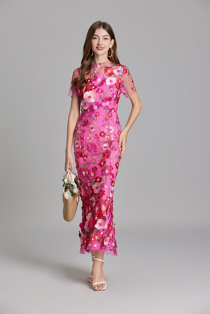 Women's Floral Mermaid Evening Gown