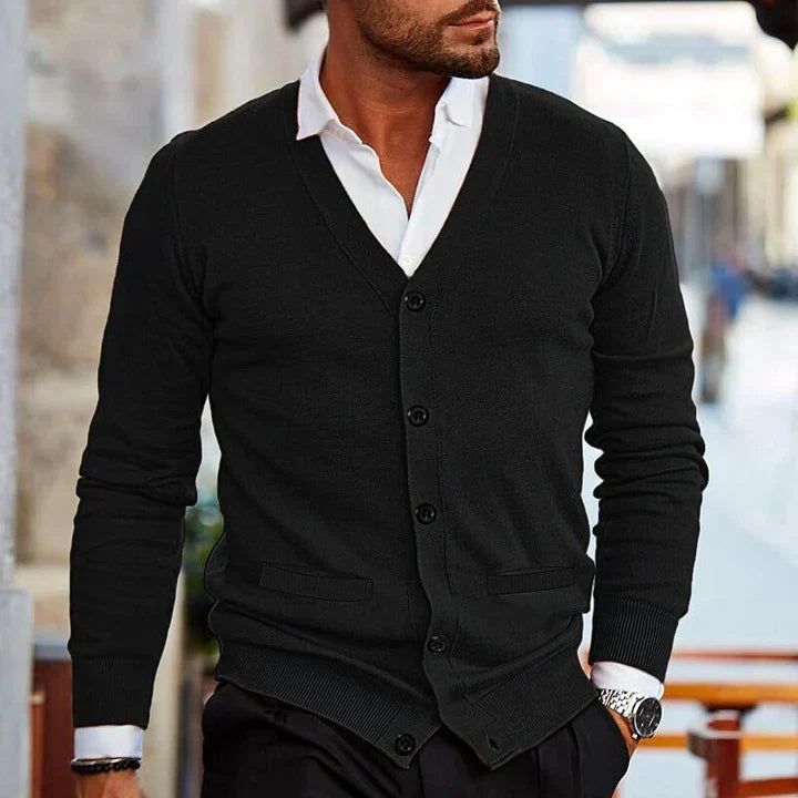 Lawrence | Men's V-Neck Knit Cardigan