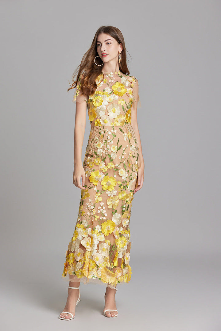 Women's Floral Mermaid Evening Gown