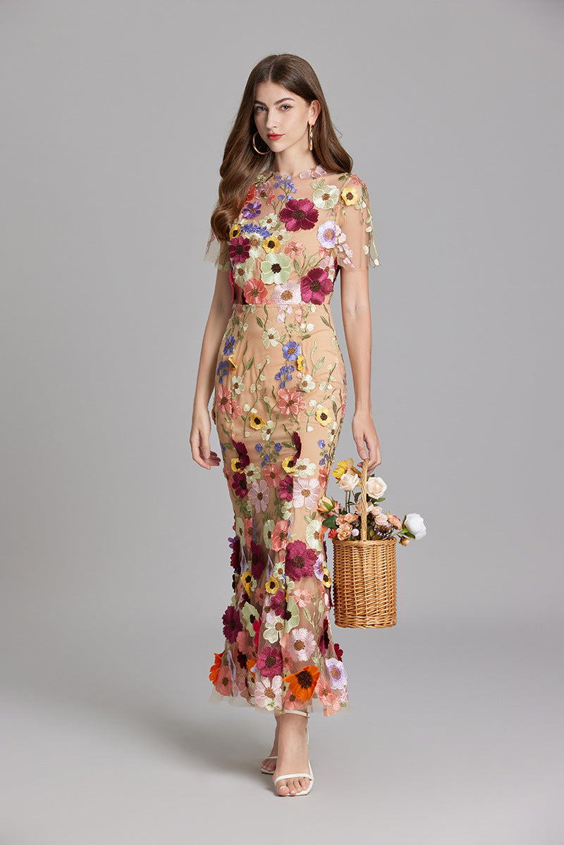 Women's Floral Mermaid Evening Gown