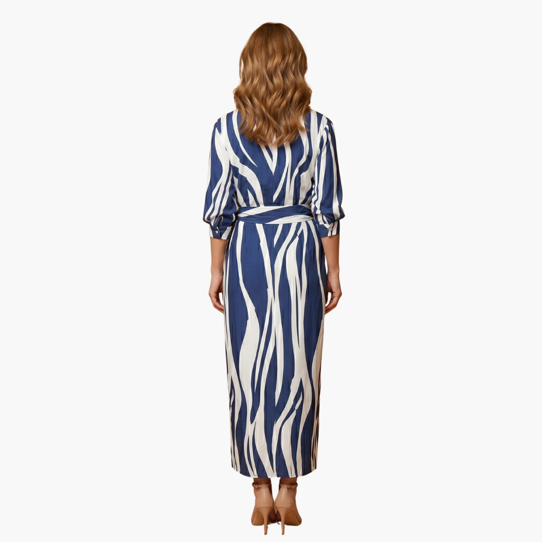 Women's Striped Cotton Wrap Dress