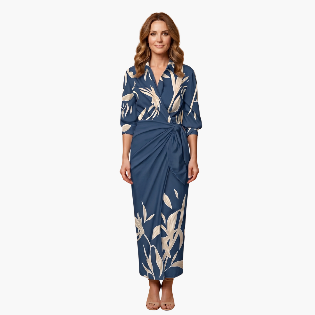 Women's Striped Cotton Wrap Dress