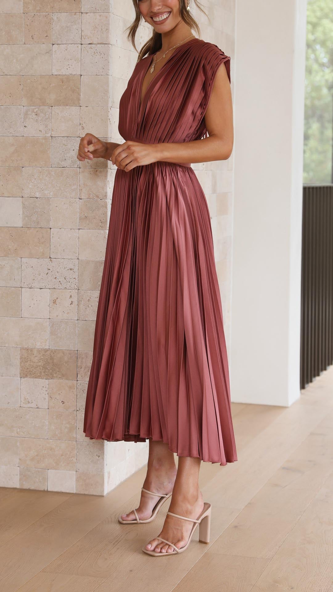 Matilda | Women's Pleated Maxi Dress