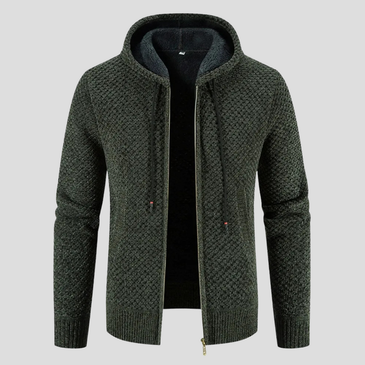 Edwin | Men's Hooded Zip-Up Knit Cardigan