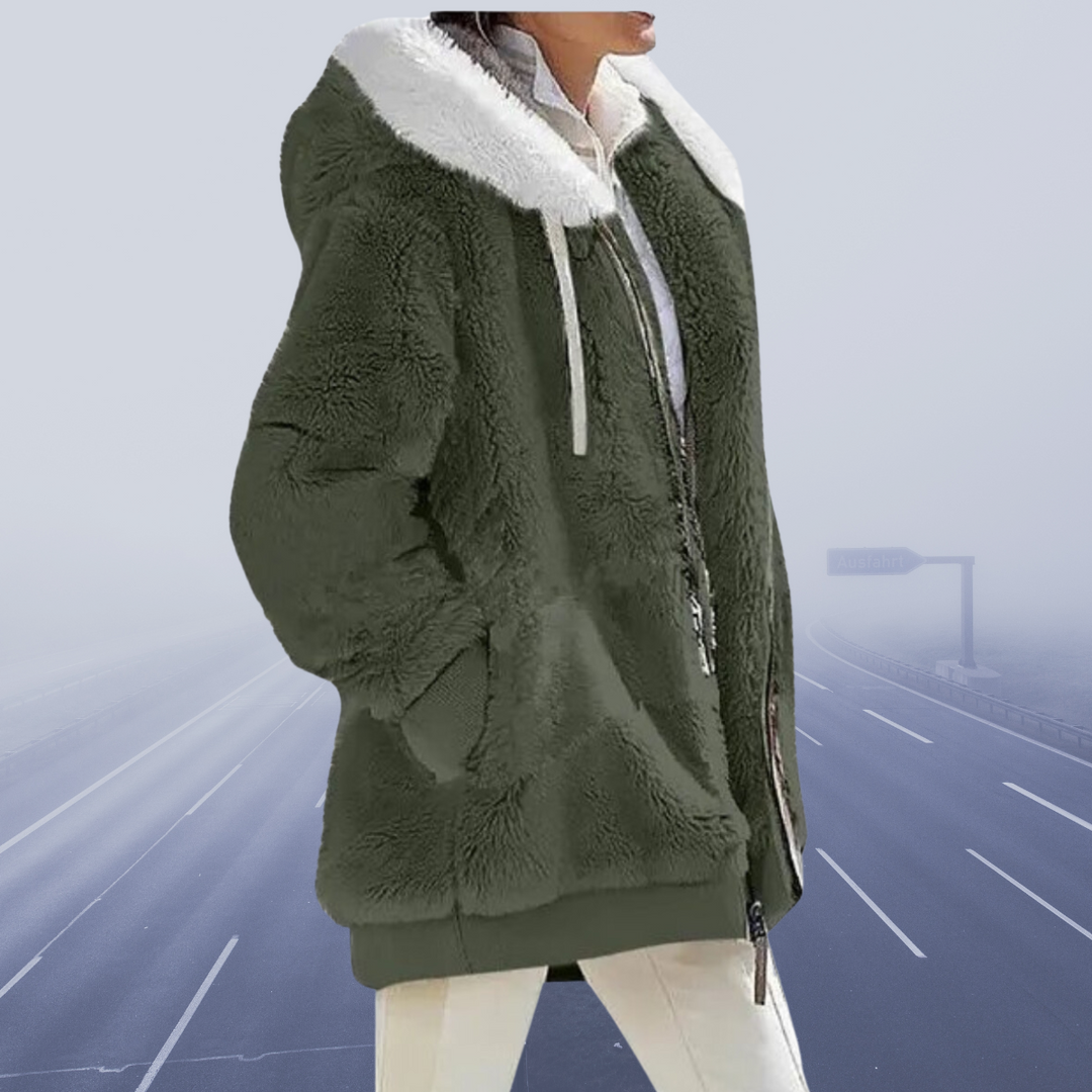 Jessamine | Women's Oversized Hooded Teddy Jacket