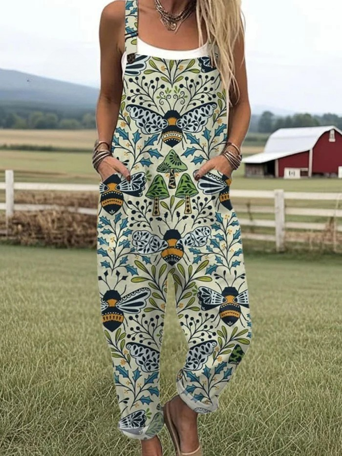 Women's Printed Wide-Leg Jumpsuit
