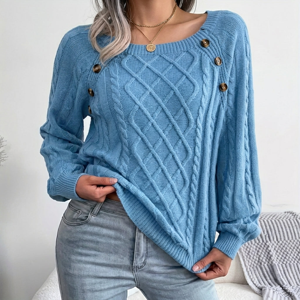 Eilidh | Women's Cable Knit Crew Neck Jumper