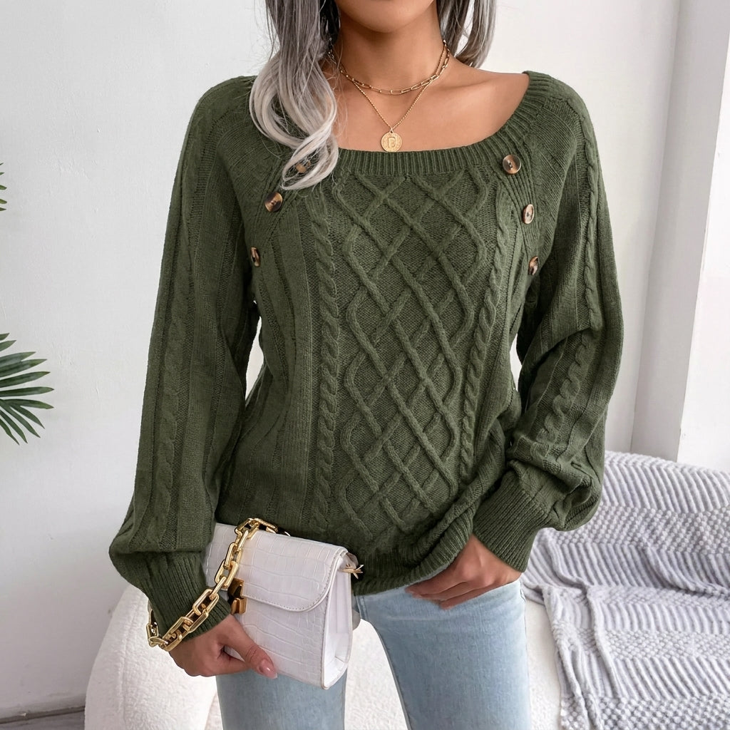 Eilidh | Women's Cable Knit Crew Neck Jumper