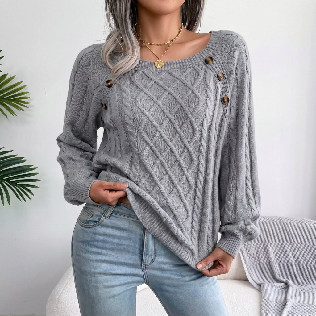 Eilidh | Women's Cable Knit Crew Neck Jumper