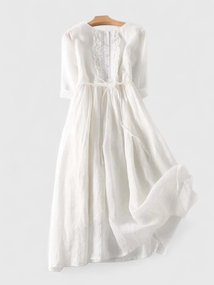 Women's Cotton Linen Midi Dress