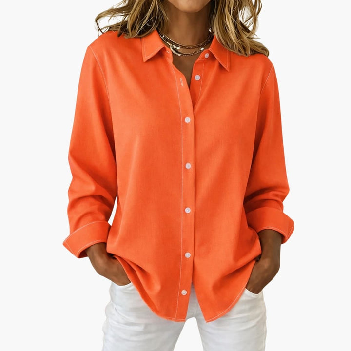 Women's Collared Button-Down Blouse