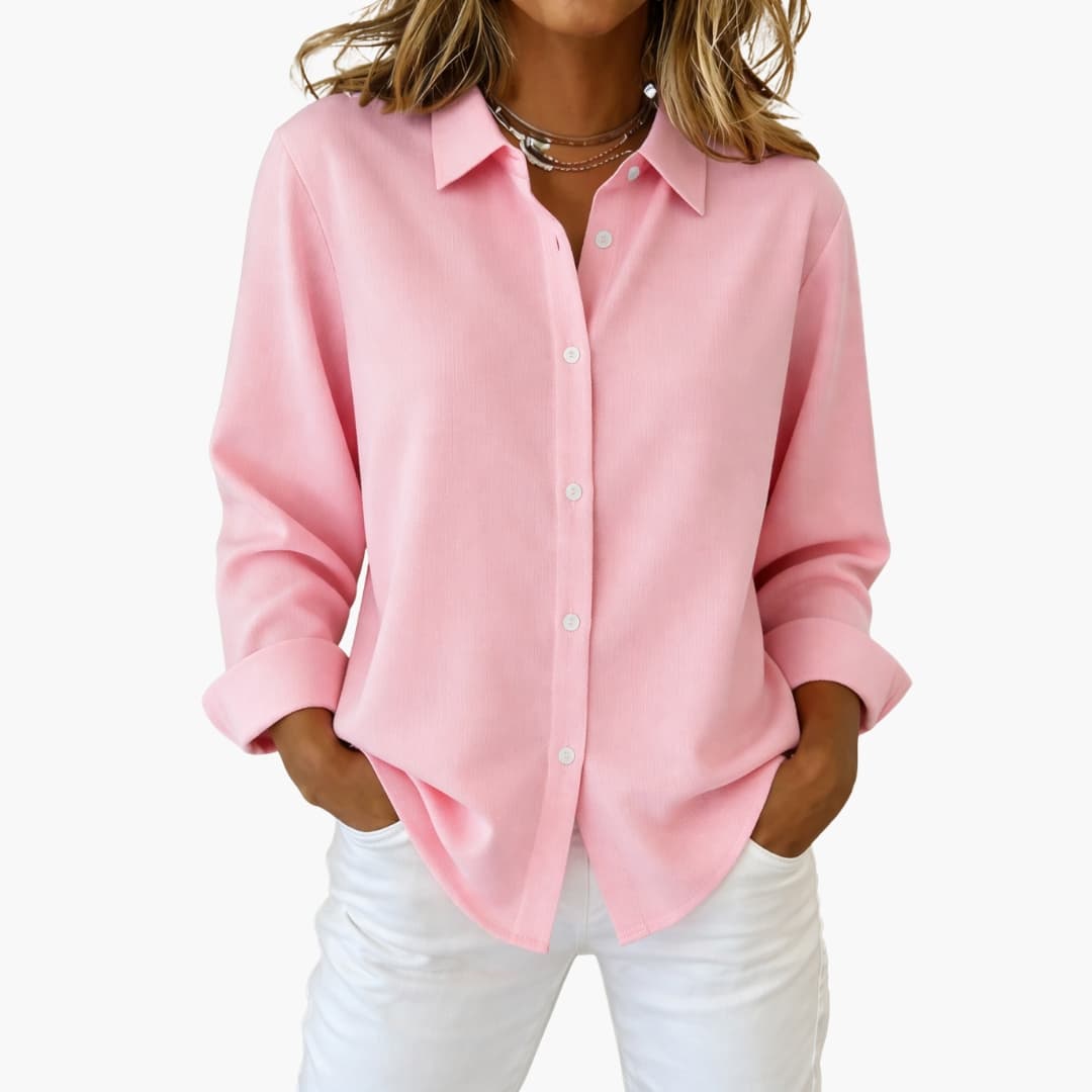 Women's Collared Button-Down Blouse