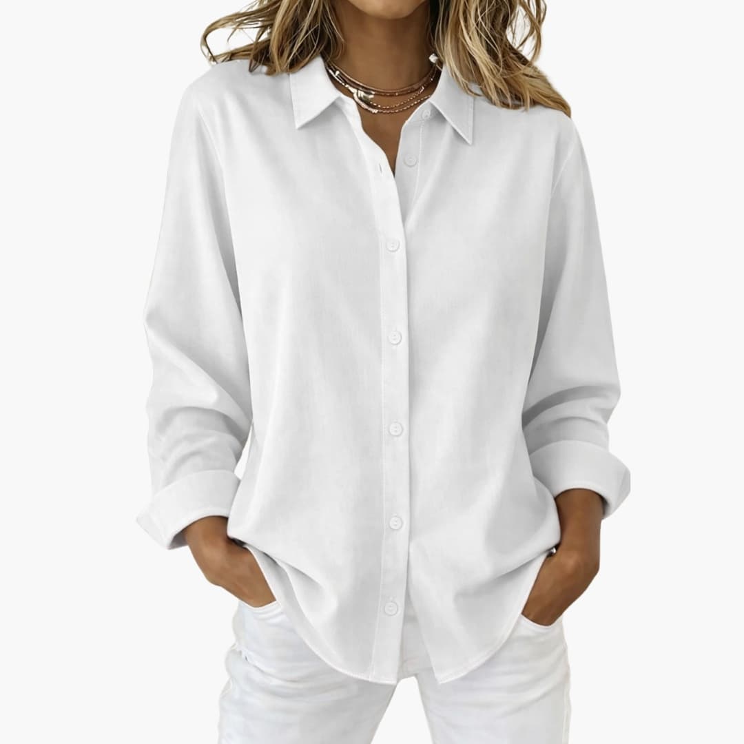 Women's Collared Button-Down Blouse