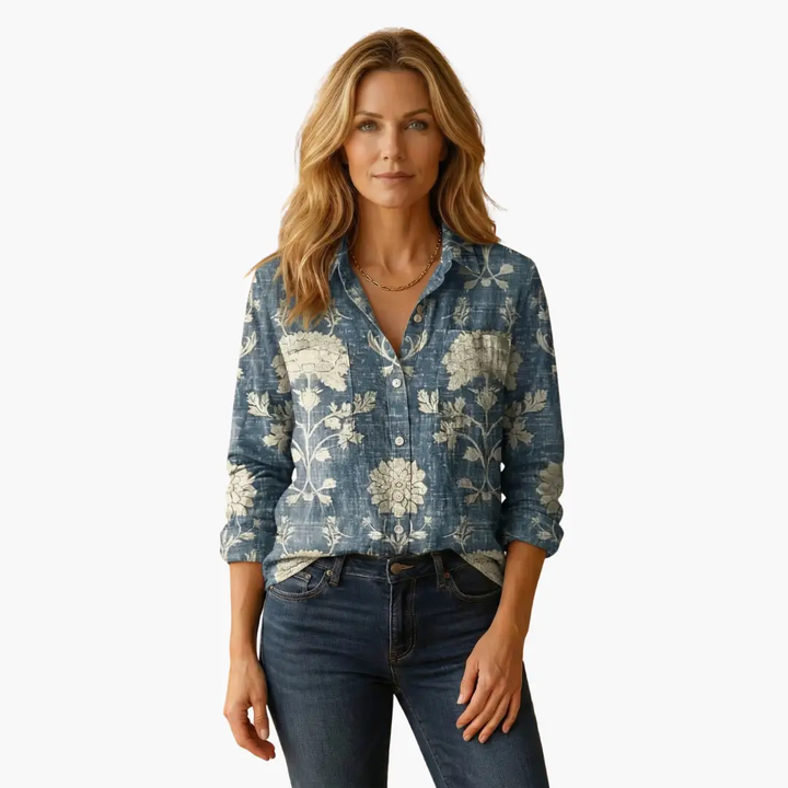 Women's Button Down Shirt Classic Collar Long Sleeve