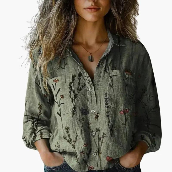 Women's Button Down Shirt Classic Collar Long Sleeve
