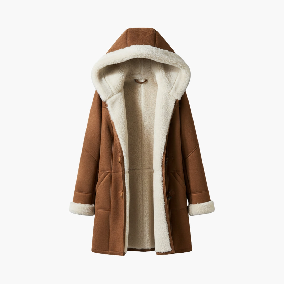 Clementine | Women's Sherpa-Lined Hooded Toggle Coat