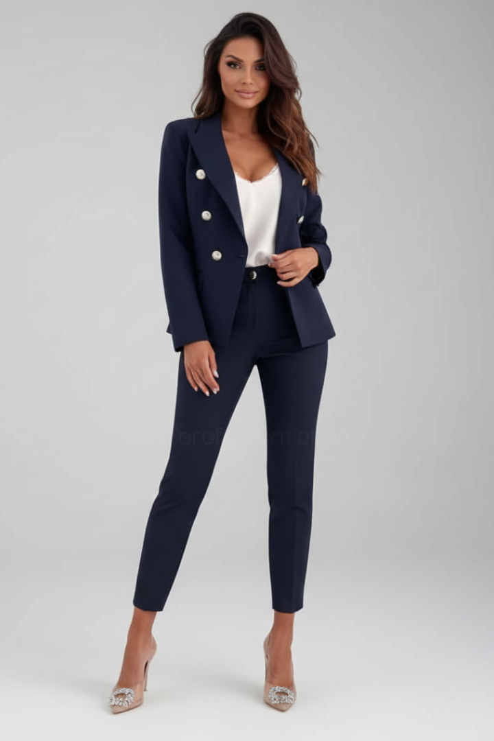 Women's Suit Set Tailored Blazer Straight Leg Trousers