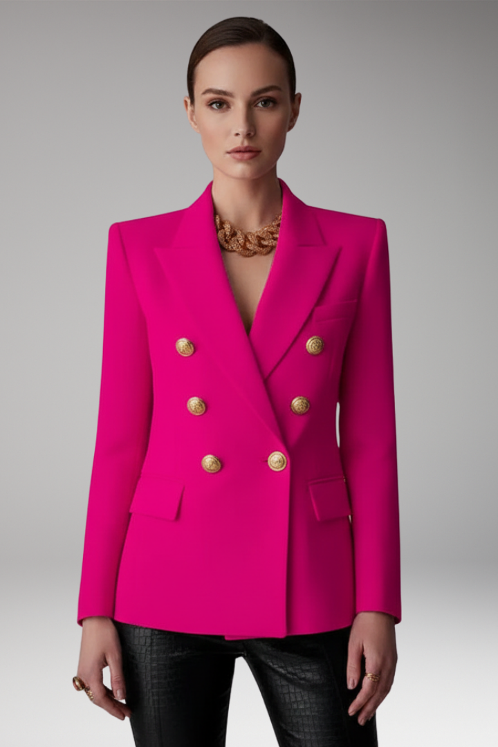 Women's Tailored Blazer Lapel Collar Overlapping Front