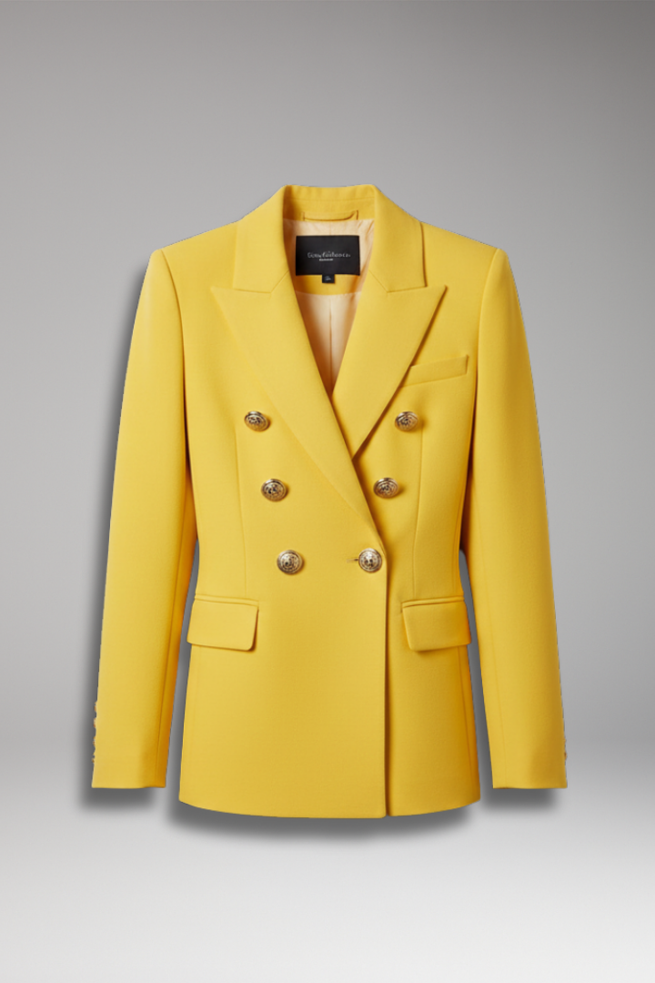 Women's Tailored Blazer Lapel Collar Overlapping Front