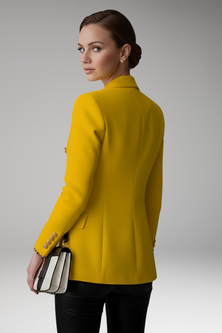 Women's Tailored Blazer Lapel Collar Overlapping Front