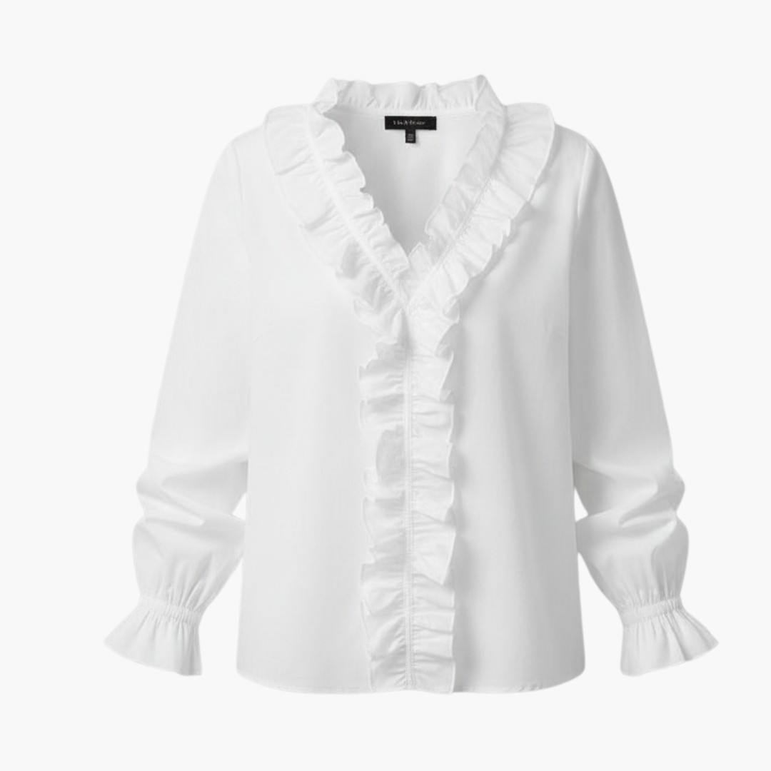 Women's V-Neck Ruffle Blouse
