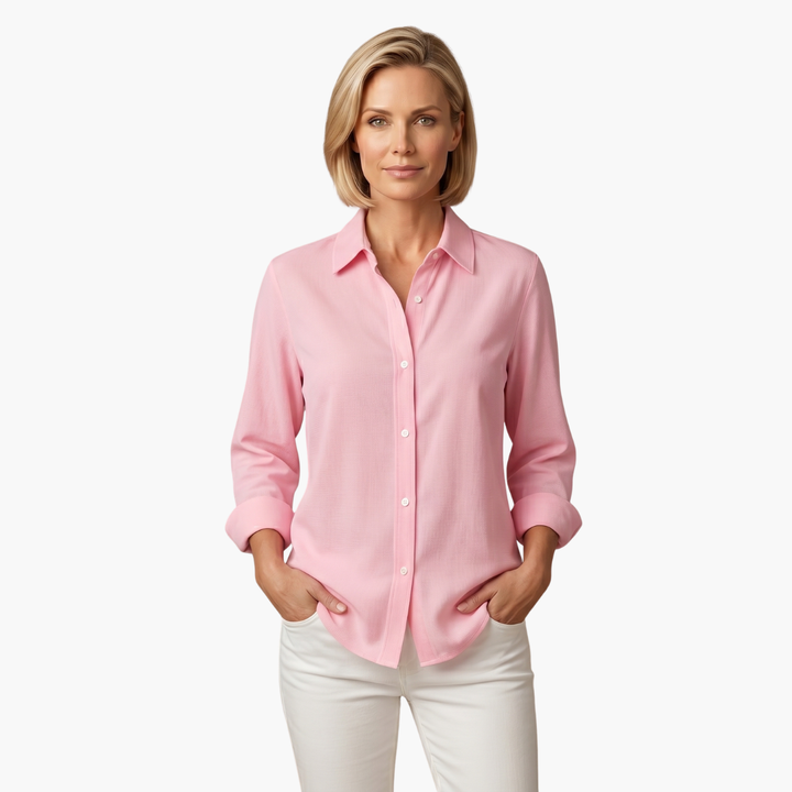 Women's Collared Button-Down Blouse