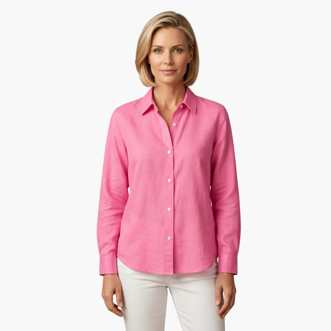 Women's Collared Button-Down Blouse
