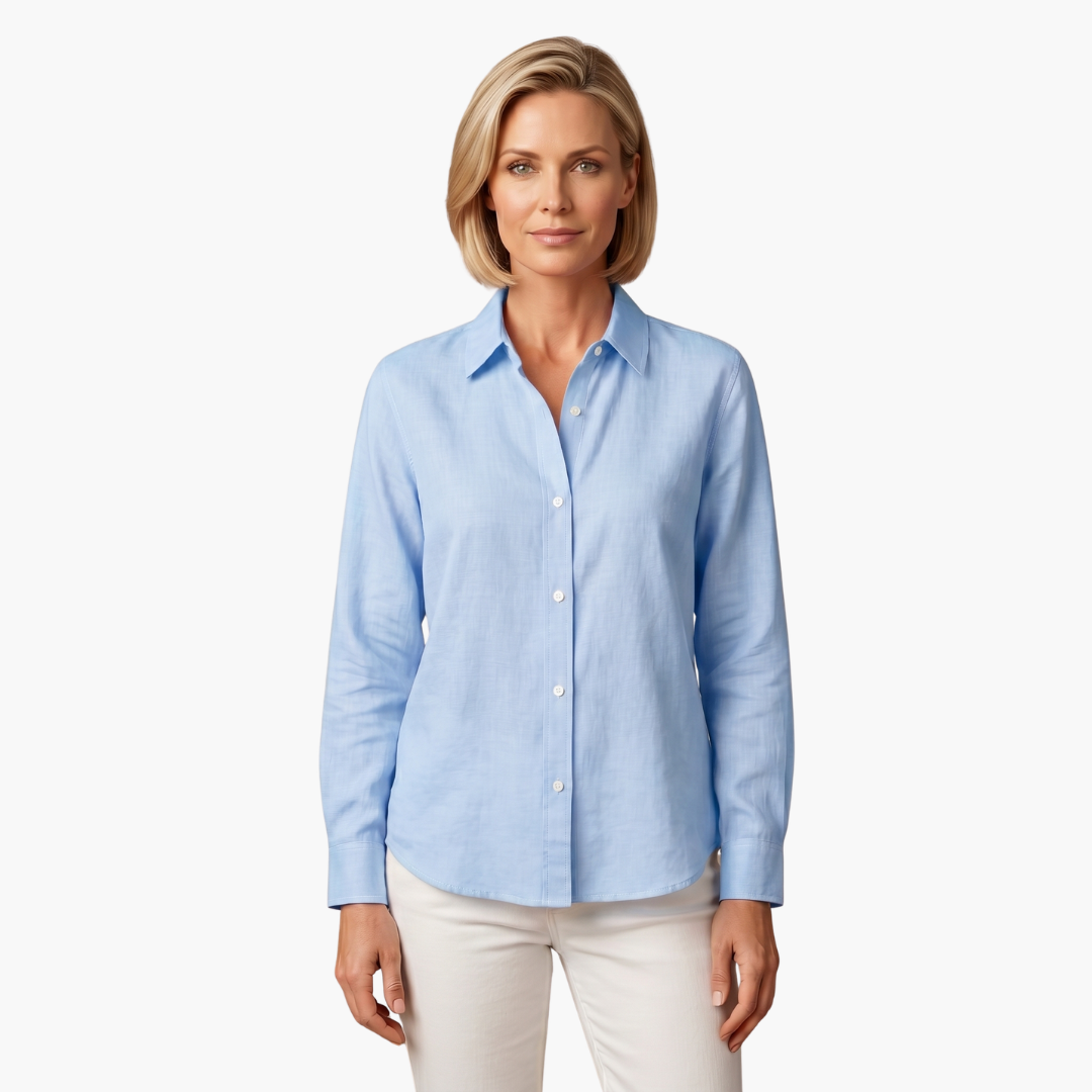 Women's Collared Button-Down Blouse