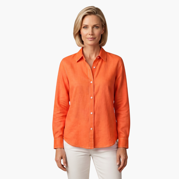 Women's Collared Button-Down Blouse