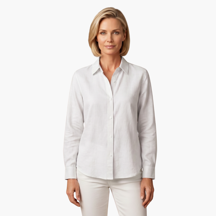 Women's Collared Button-Down Blouse
