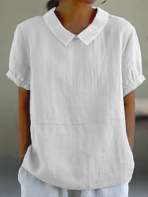 Women's Linen Peter Pan Collar Blouse