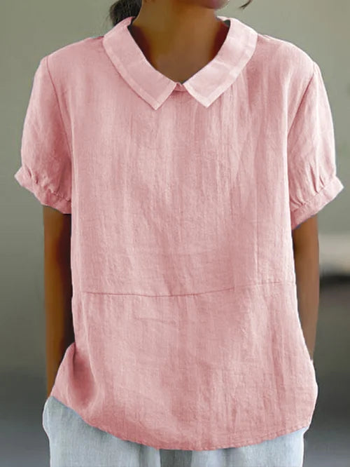 Women's Linen Peter Pan Collar Blouse