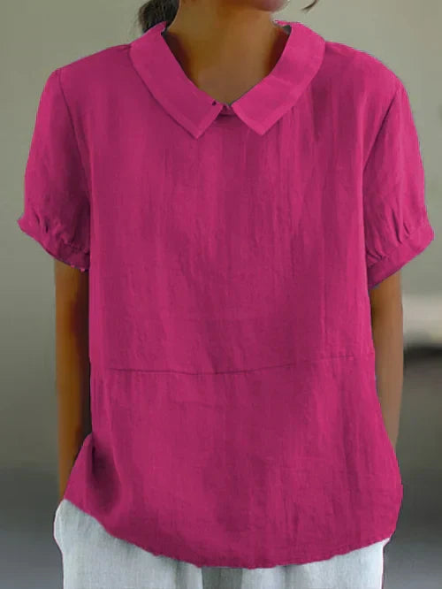 Women's Linen Peter Pan Collar Blouse