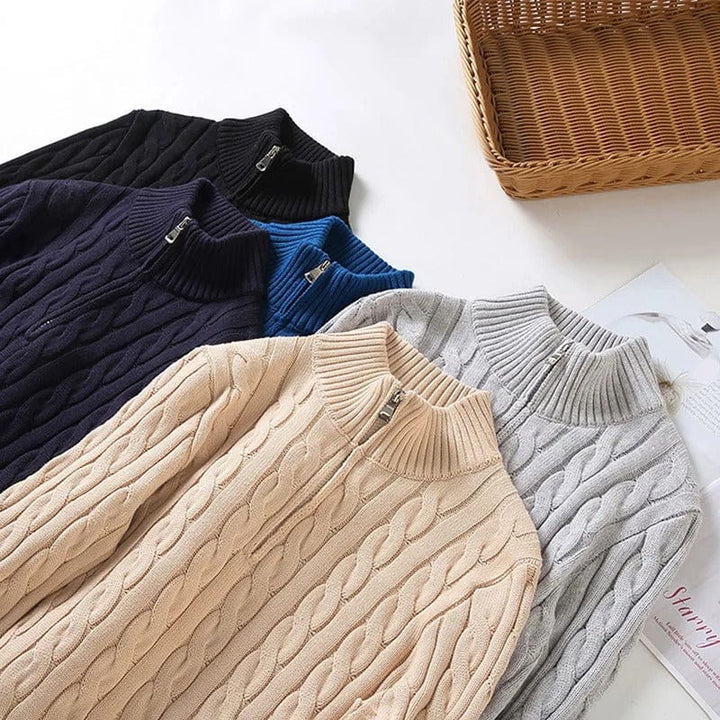 Timothy | Men's Cable Knit Half-Zip Jumper