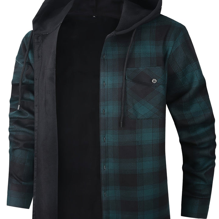 Emmett | Men's Lined Plaid Hooded Shirt Jacket