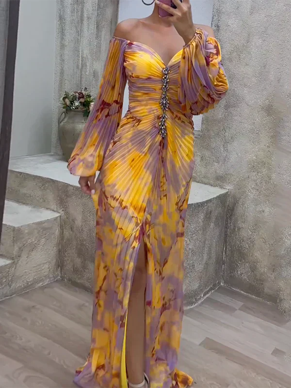 Women's Elegant V Neck Midi Dress Flattering Fit