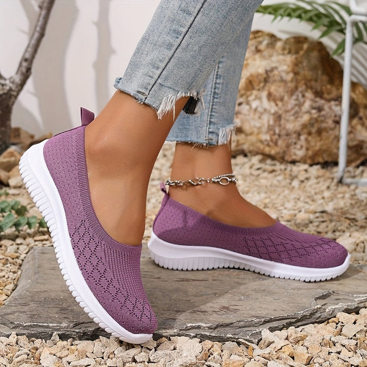 Women's Orthopedic Slip On Sneakers Knit Upper Round Toe