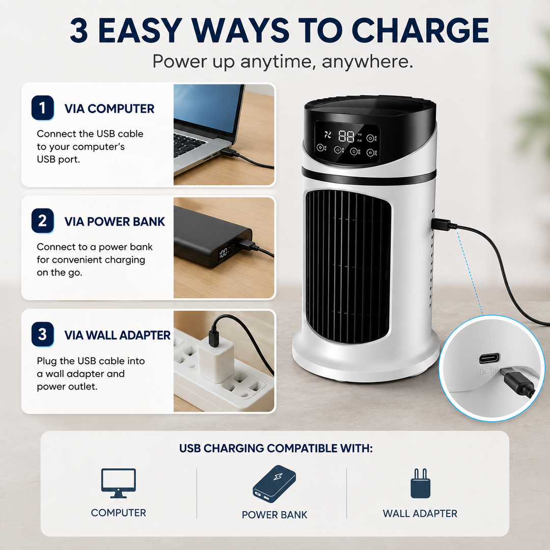 Compact Portable Air Conditioner Windowless Room Cooler