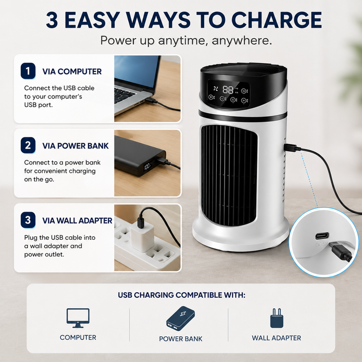 Compact Portable Air Conditioner Windowless Room Cooler