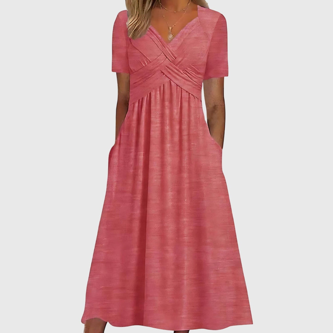 Women's A-Line Tummy Control Midi Dress