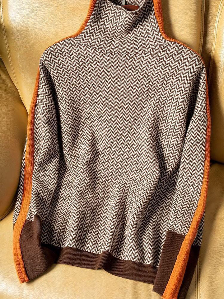 Women's Cashmere Polo Neck Jumper Soft Warm