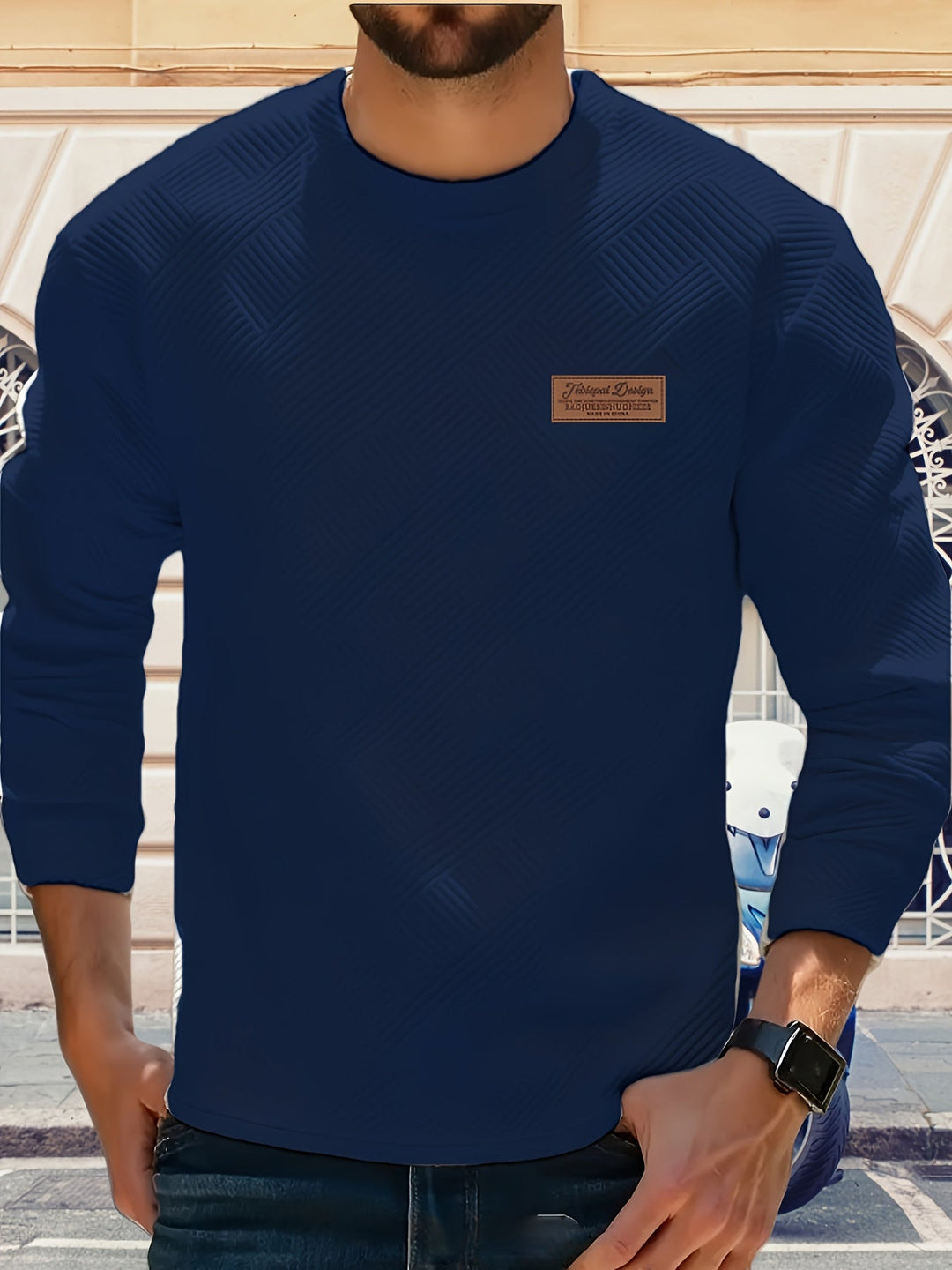 Spencer | Men's Textured Crew Neck Sweatshirt