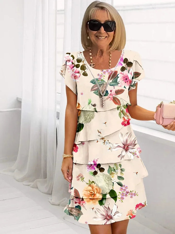 Elsie | Women's Ruffled Floral Midi Dress