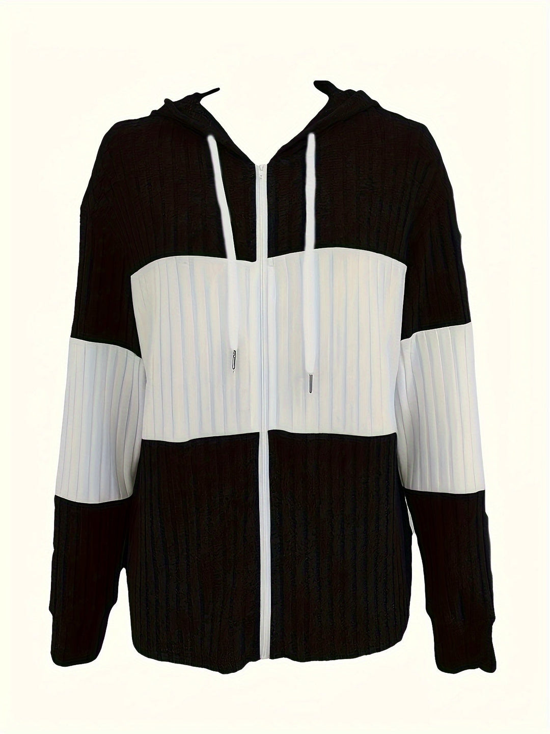 Carmen | Women's Ribbed Colour Block Zip-Up Hoodie