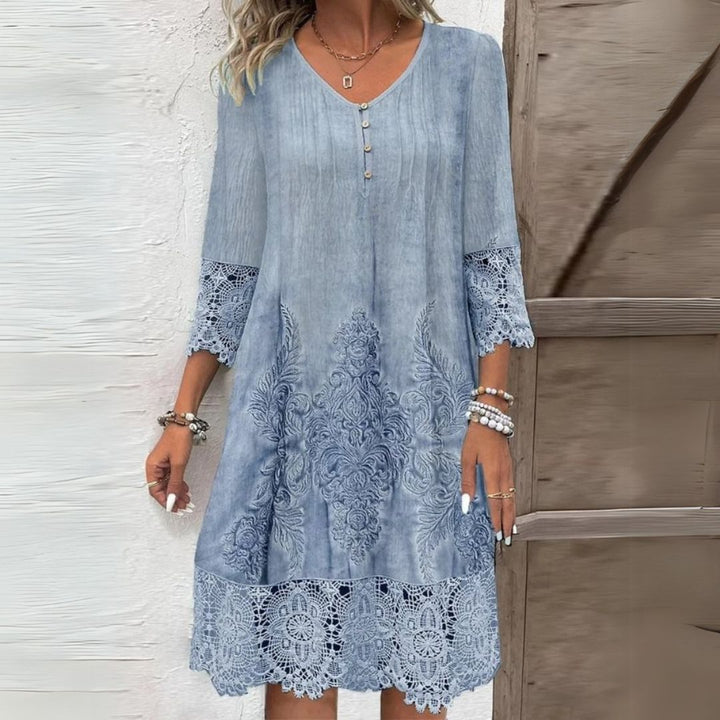 Women's Floral Embroidered Midi Dress